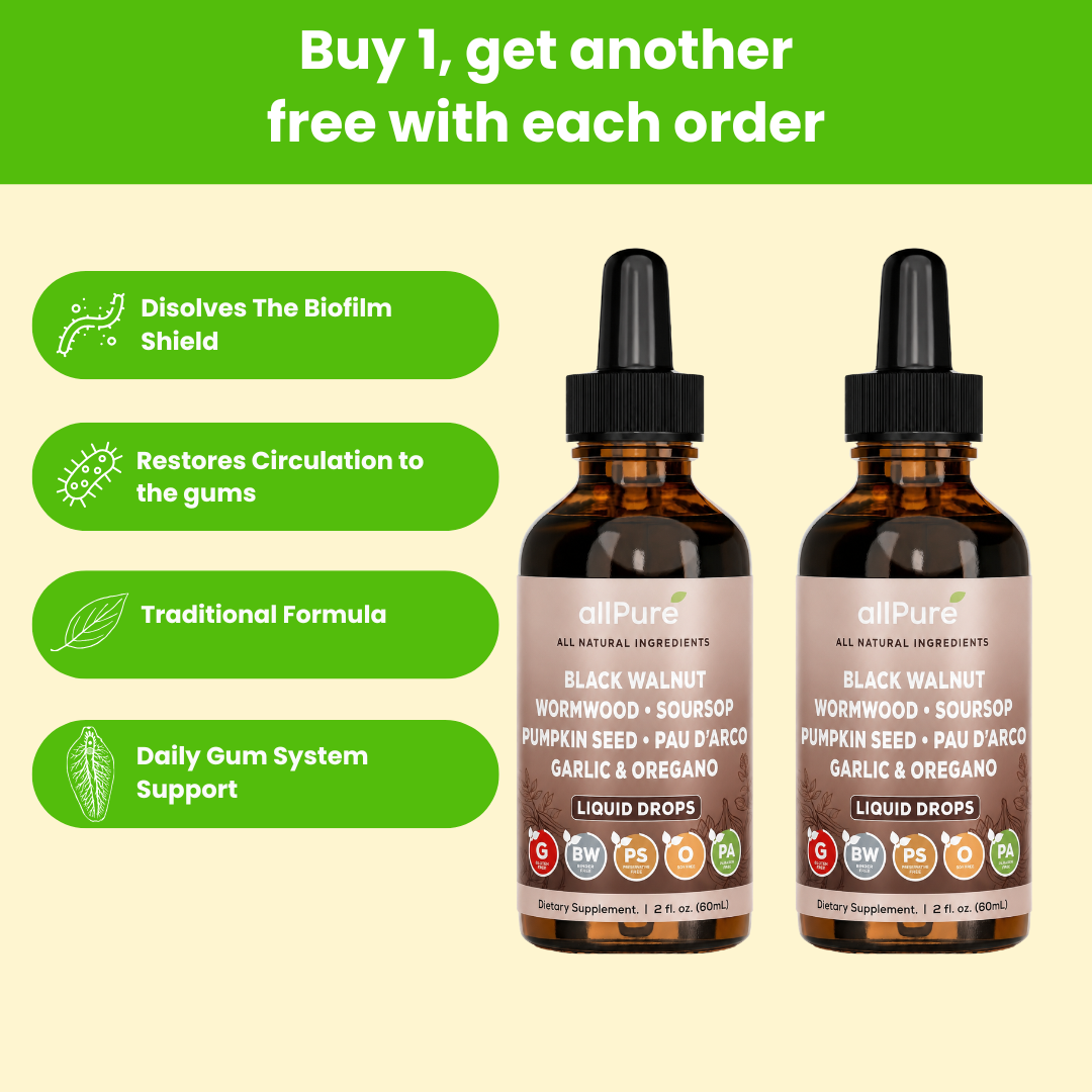 ALLPURE WORMWOOD & BLACK WALNUT - ELIMINATES GUM DISEASE