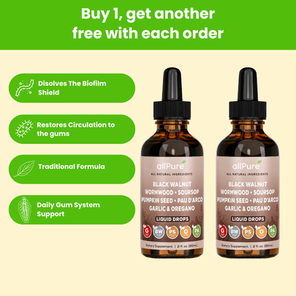 ALLPURE WORMWOOD & BLACK WALNUT - ELIMINATES GUM DISEASE